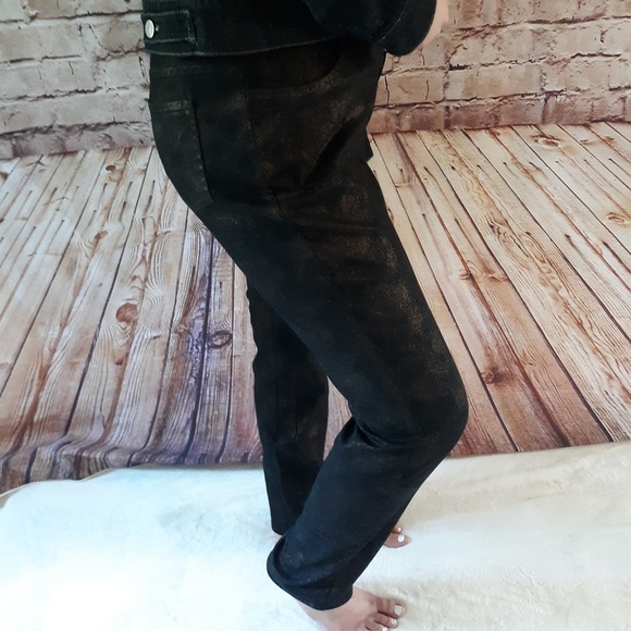 NWT Lafayette148 Bronze Metallic Jeans - Picture 4 of 7